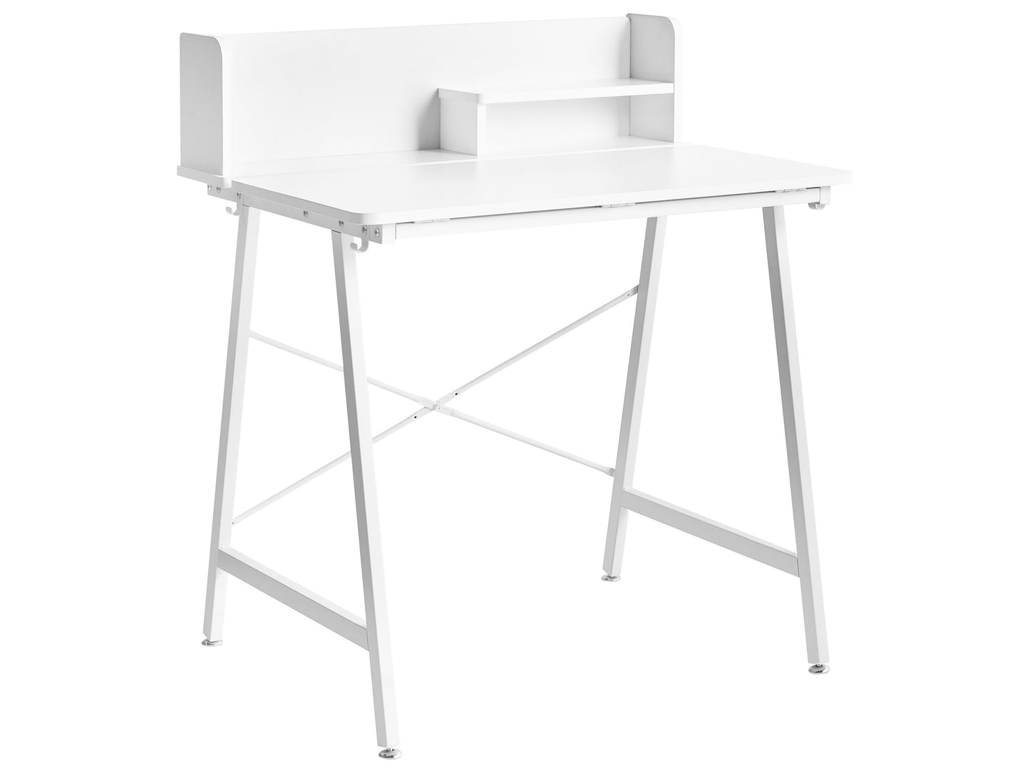 Drawing Desk White Particle Board Tilting Top Iron Legs