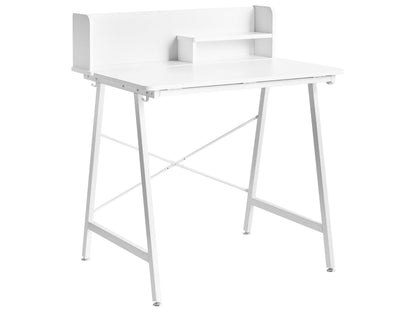 Drawing Desk White Particle Board Tilting Top Iron Legs