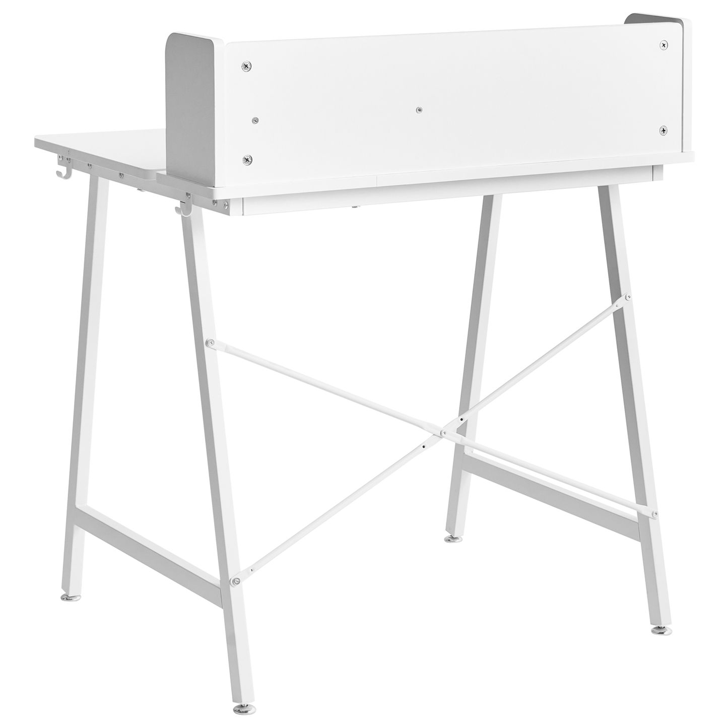Drawing Desk White Particle Board Tilting Top Iron Legs