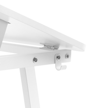 Drawing Desk White Particle Board Tilting Top Iron Legs