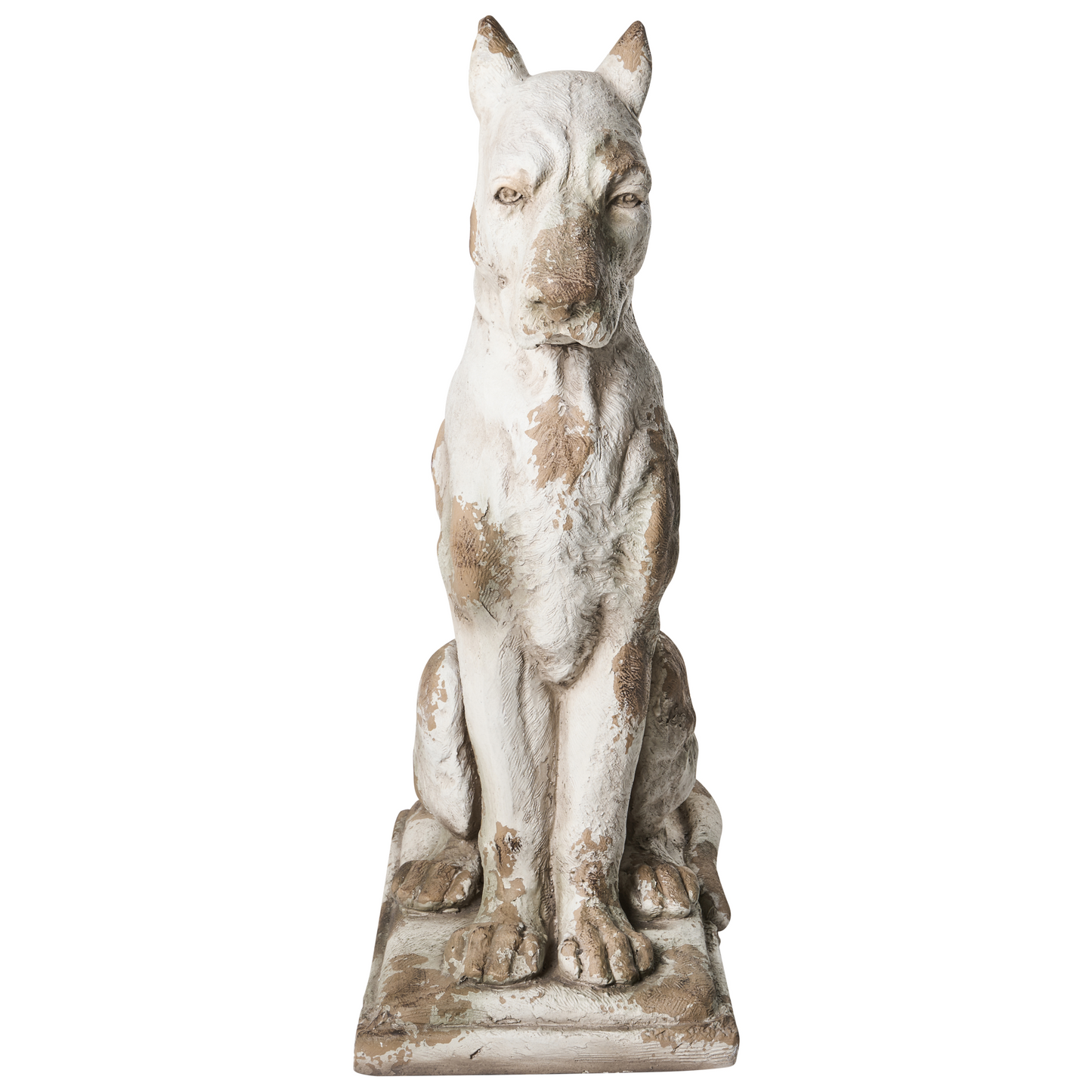 Garden Dog Figurine Beige Outdoor Statue 30 x 46 x 81cm