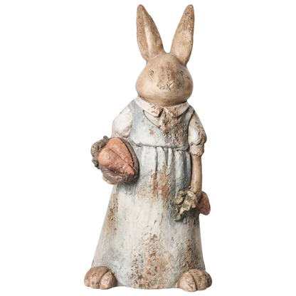 Set Of 2 Multicolor Rabbit Garden Figurines