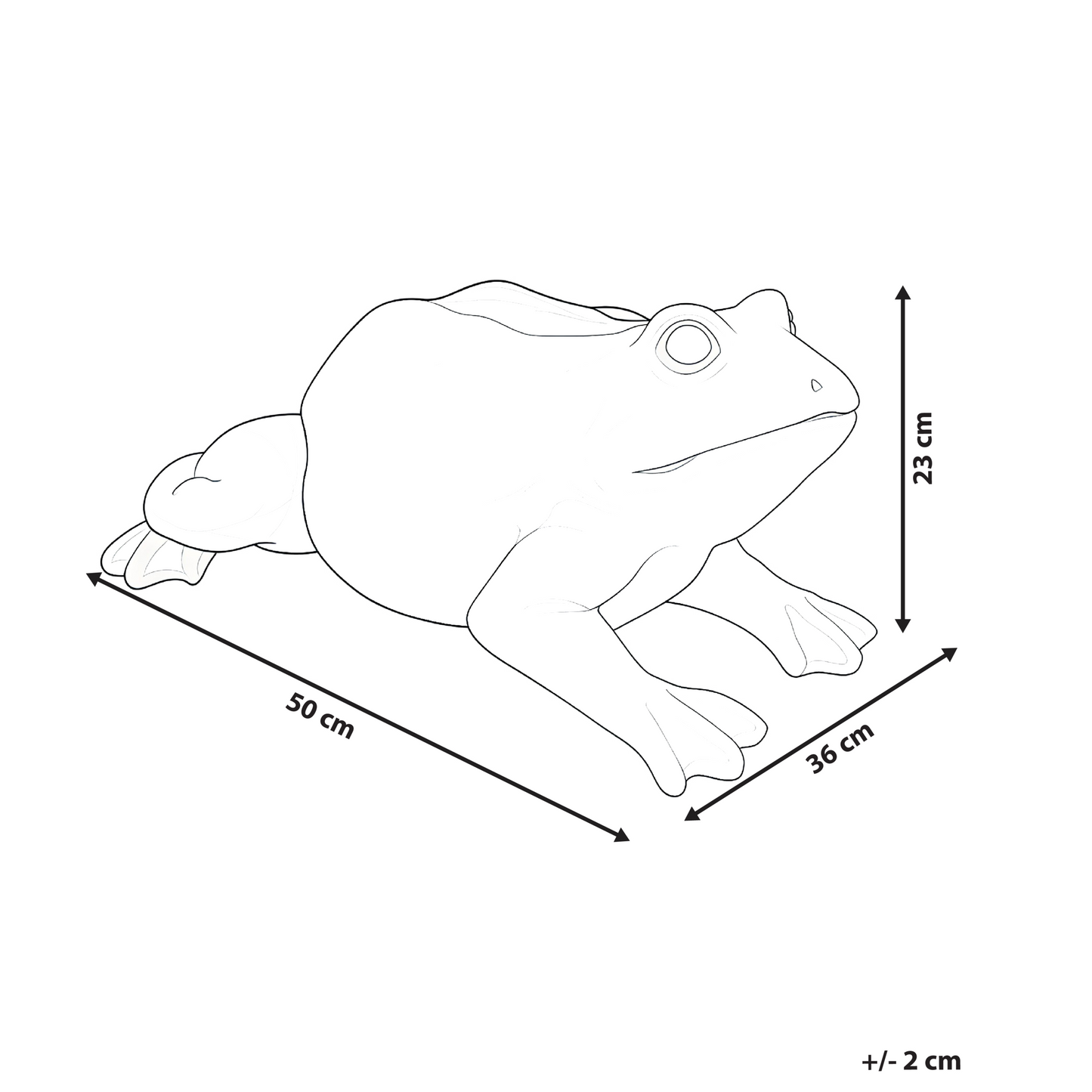 Frog Garden Figurine Beige 36 x 50 x 23cm Outdoor Accent