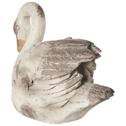 Swan Garden Figurine Beige 22 x 44 x 37cm