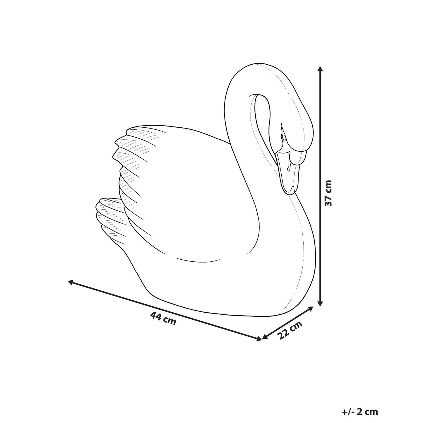 Swan Garden Figurine Beige 22 x 44 x 37cm
