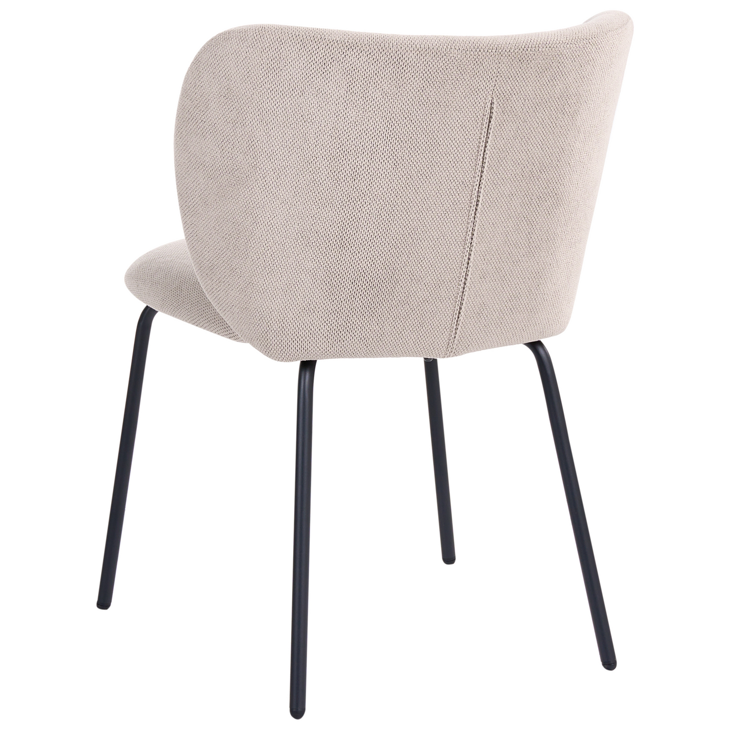 Set of 2 Taupe Upholstered Dining Chairs Without Armrests Metal Base Retro Design Water Repellent Fabric