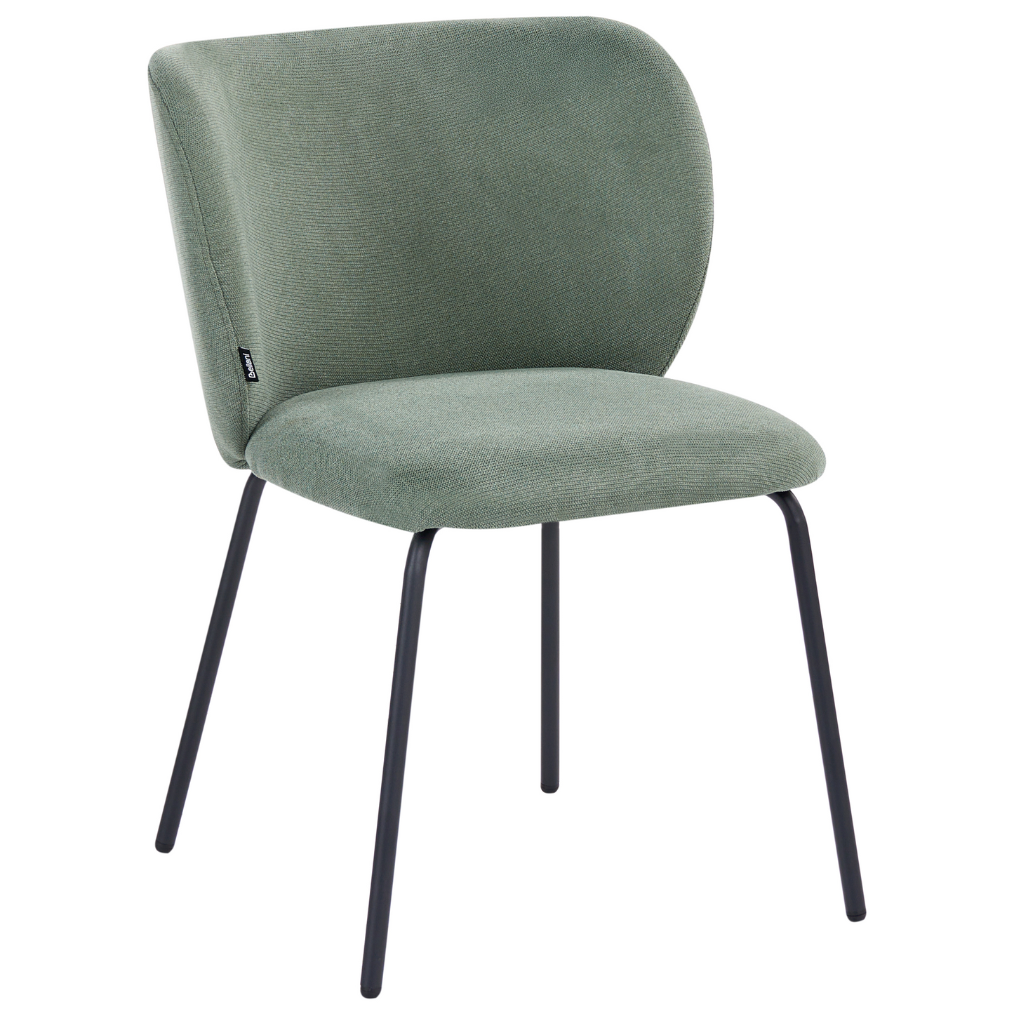 Light Green Set Of 2 Retro Dining Chairs With Metal Base