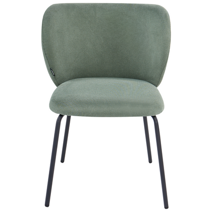 Light Green Set Of 2 Retro Dining Chairs With Metal Base
