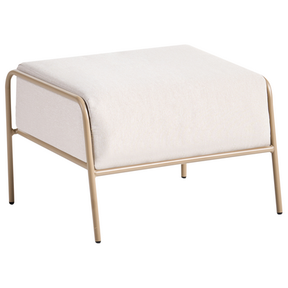 Beige Garden Chair With Upholstered Cushions And Footrest