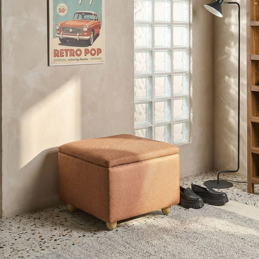 Storage Pouffe Golden Brown Water Repellent Finish