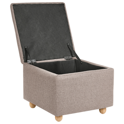 Beige Storage Pouffe With Water Repellent Finish