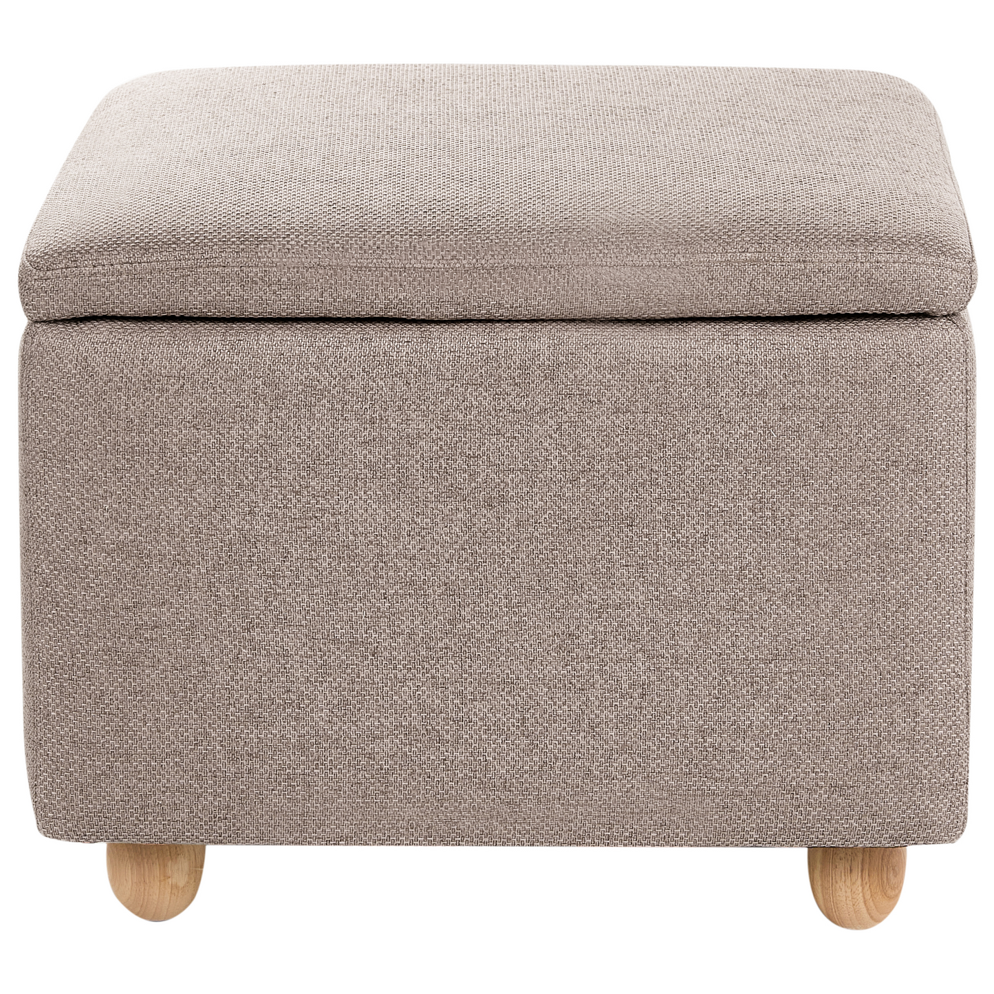 Beige Storage Pouffe With Water Repellent Finish
