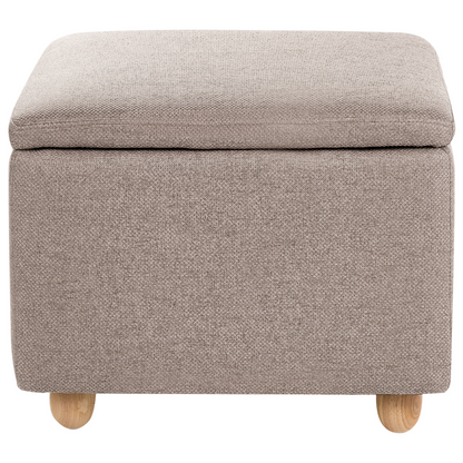 Beige Storage Pouffe With Water Repellent Finish