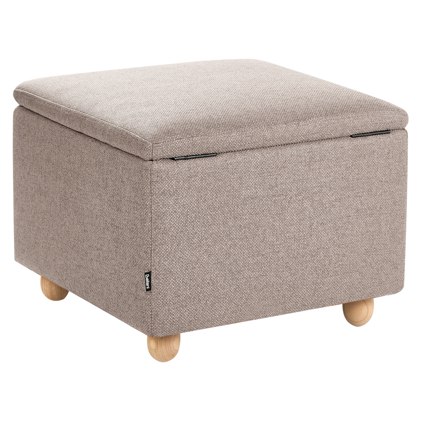 Beige Storage Pouffe With Water Repellent Finish