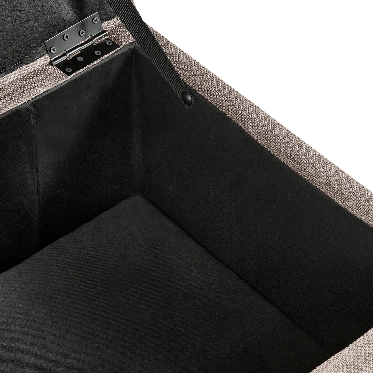 Beige Storage Pouffe With Water Repellent Finish