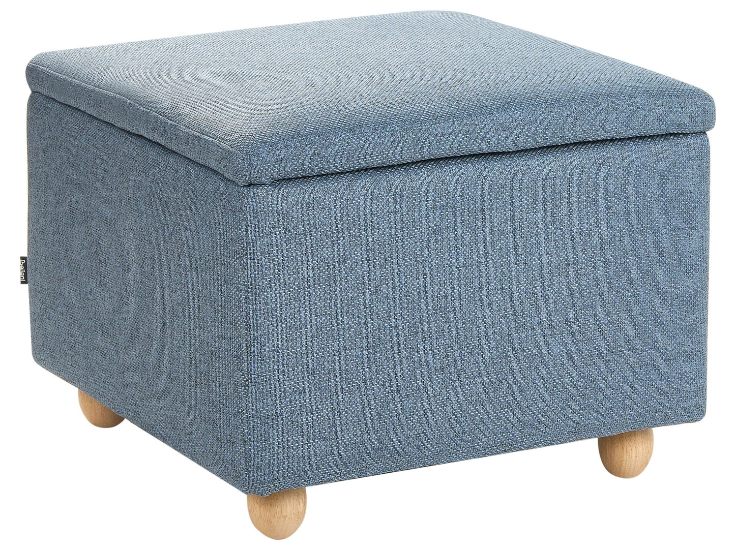 Blue Fabric Storage Pouffe Footstool With Water-Repellent Finish