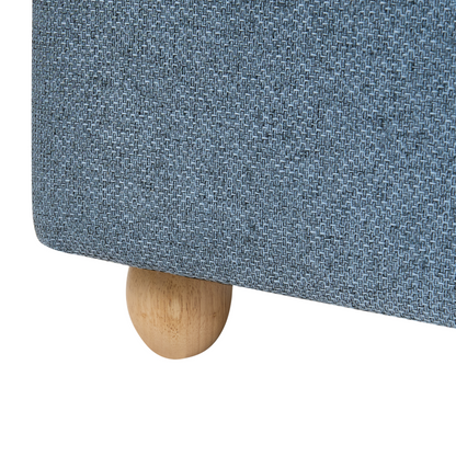 Blue Fabric Storage Pouffe Footstool With Water-Repellent Finish