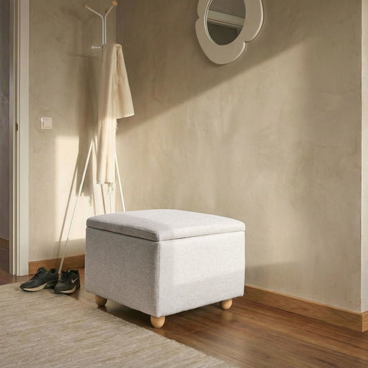 Storage Pouffe Light Grey Water Repellent With Lift Lid