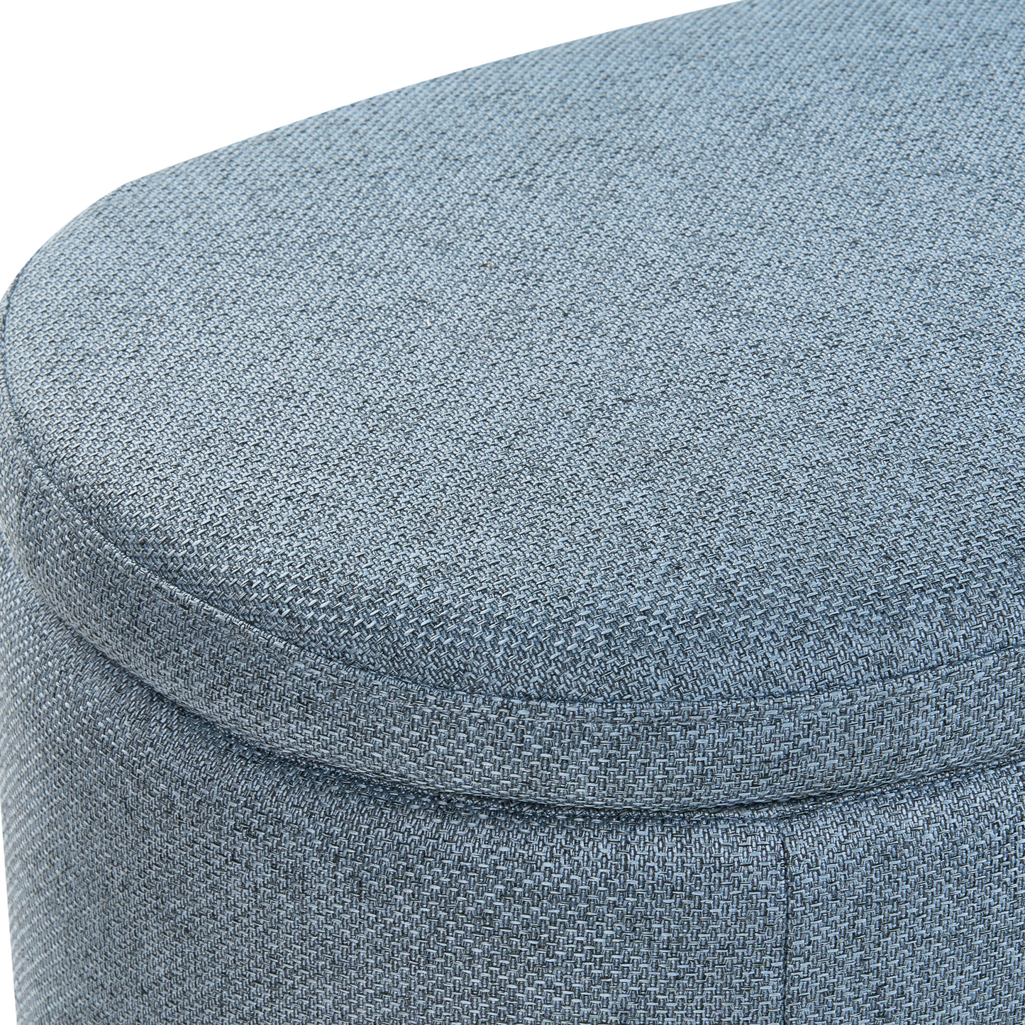 Blue Water-Repellent Storage Bench With Upholstered Ottoman