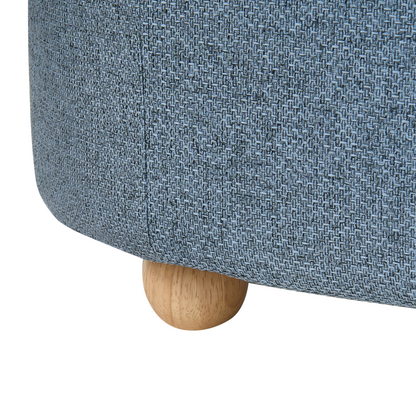 Blue Water-Repellent Storage Bench With Upholstered Ottoman