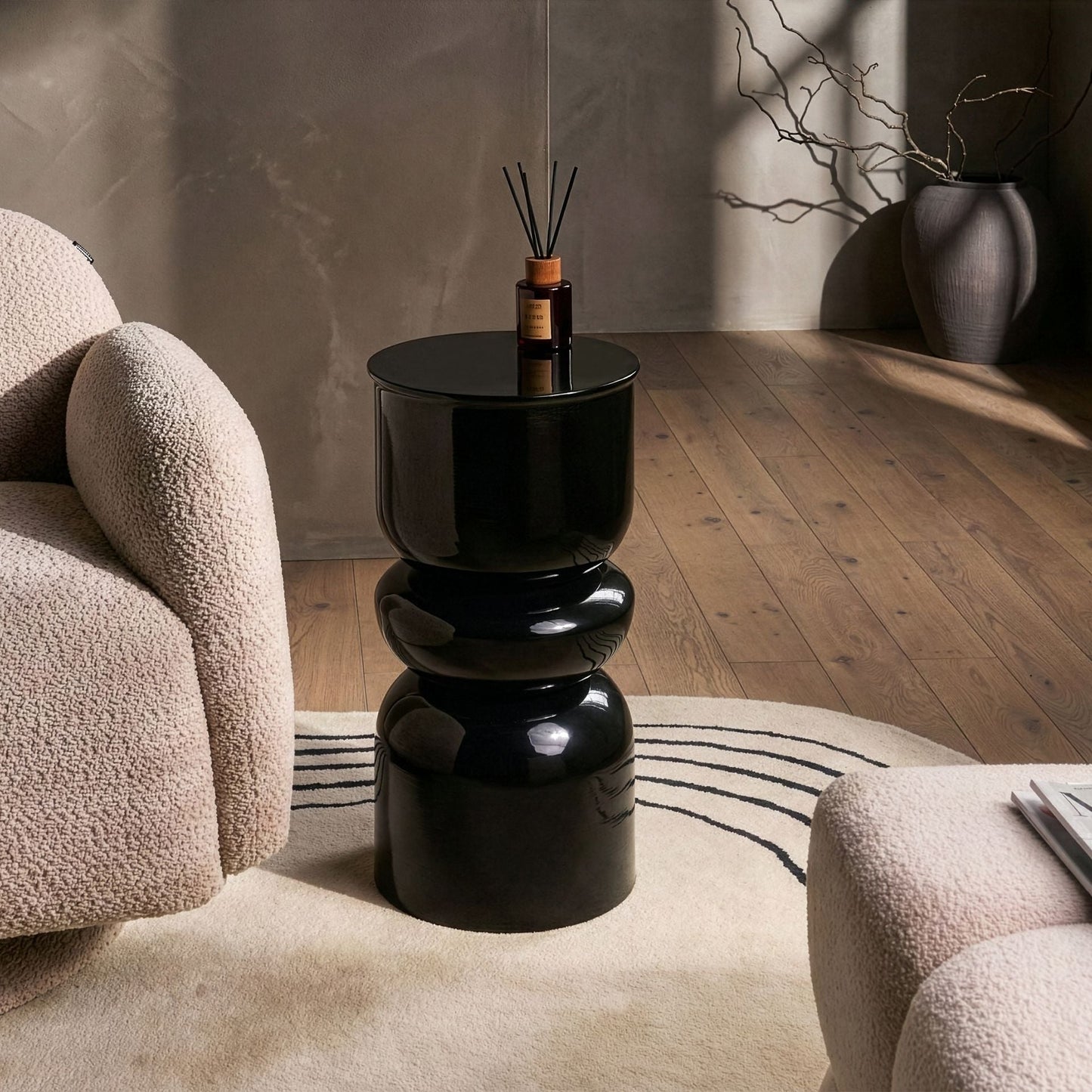 Arcadia Accent Side Table Black Iron Painted
