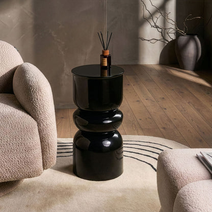 Arcadia Accent Side Table Black Iron Painted