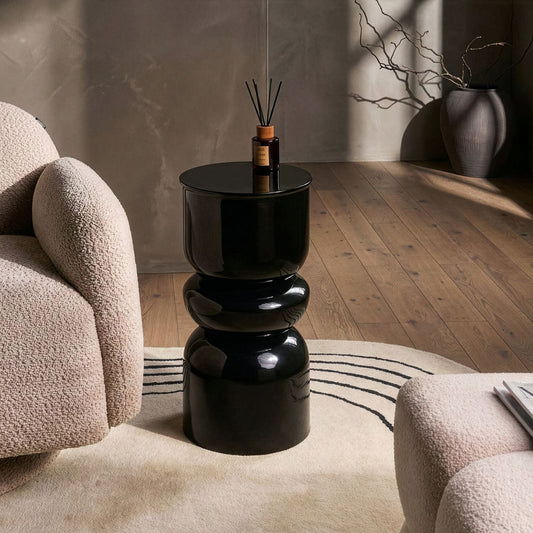 Arcadia Accent Side Table Black Iron Painted