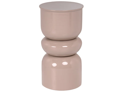 Accent Side Table Light Beige Iron Painted
