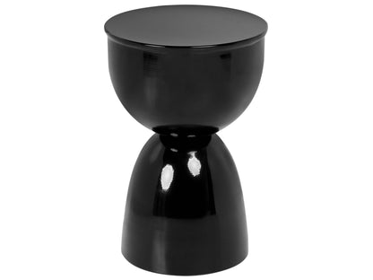 Accent Black Iron Painted Side Table For Living Room And Bedroom With Minimalist Contemporary Design
