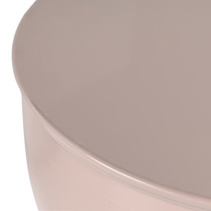 Accent Side Table Light Beige Iron Painted Indoor Living Room Bedroom Durable Minimalist Design
