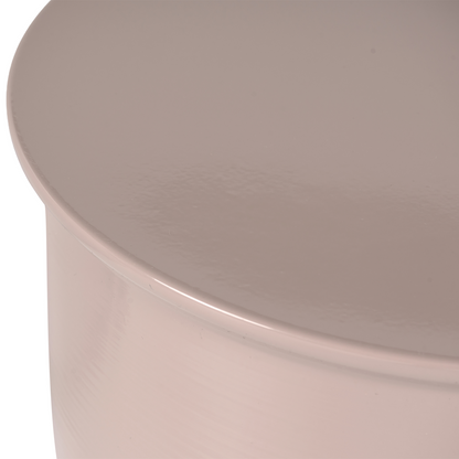 Accent Side Table Light Beige Iron Painted Indoor Living Room Bedroom