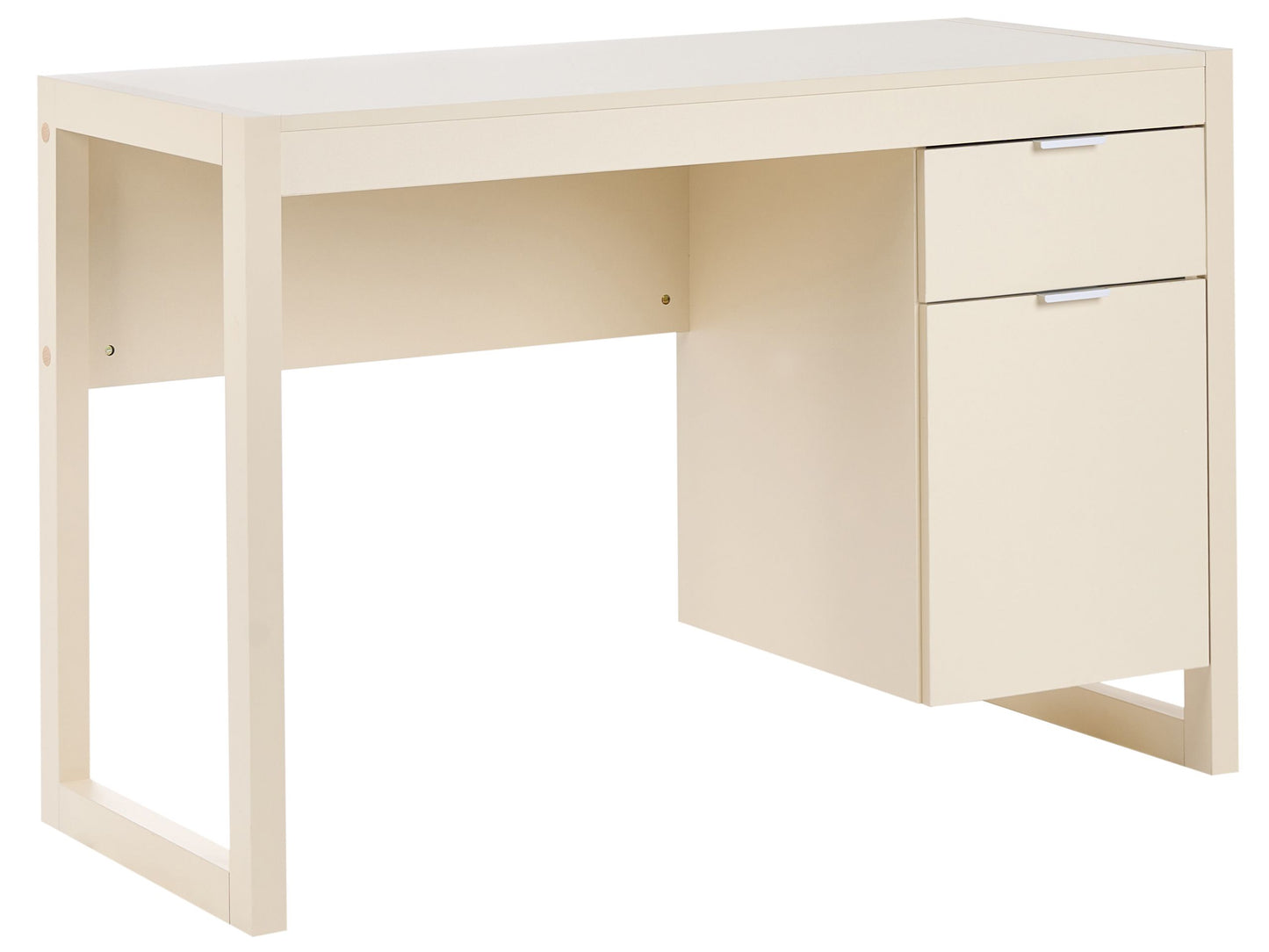 Home Scandinavian Desk With Drawer Storage Beige Wood 110 x 50cm Modern Minimalist Office