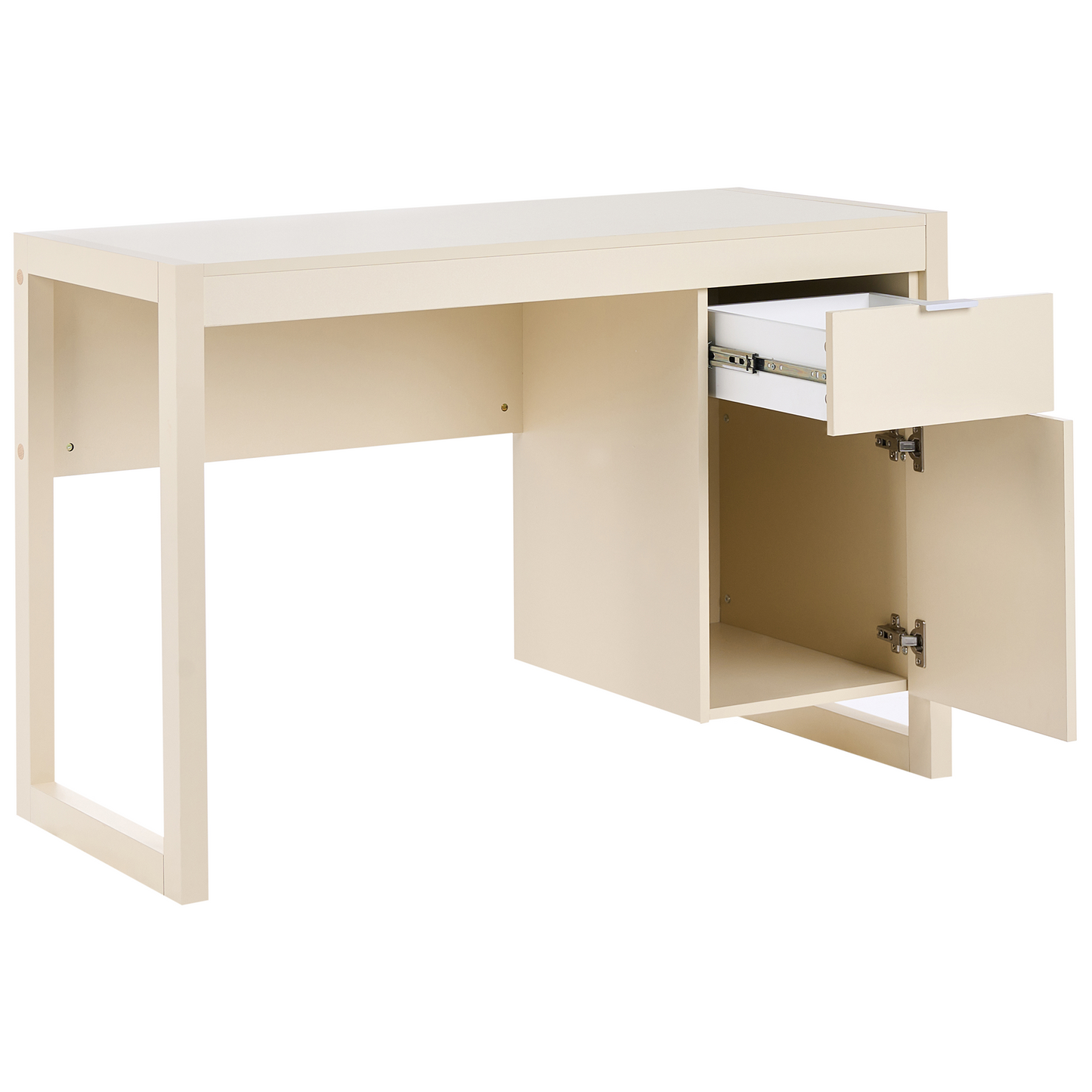 Home Scandinavian Desk With Drawer Storage Beige Wood 110 x 50cm Modern Minimalist Office