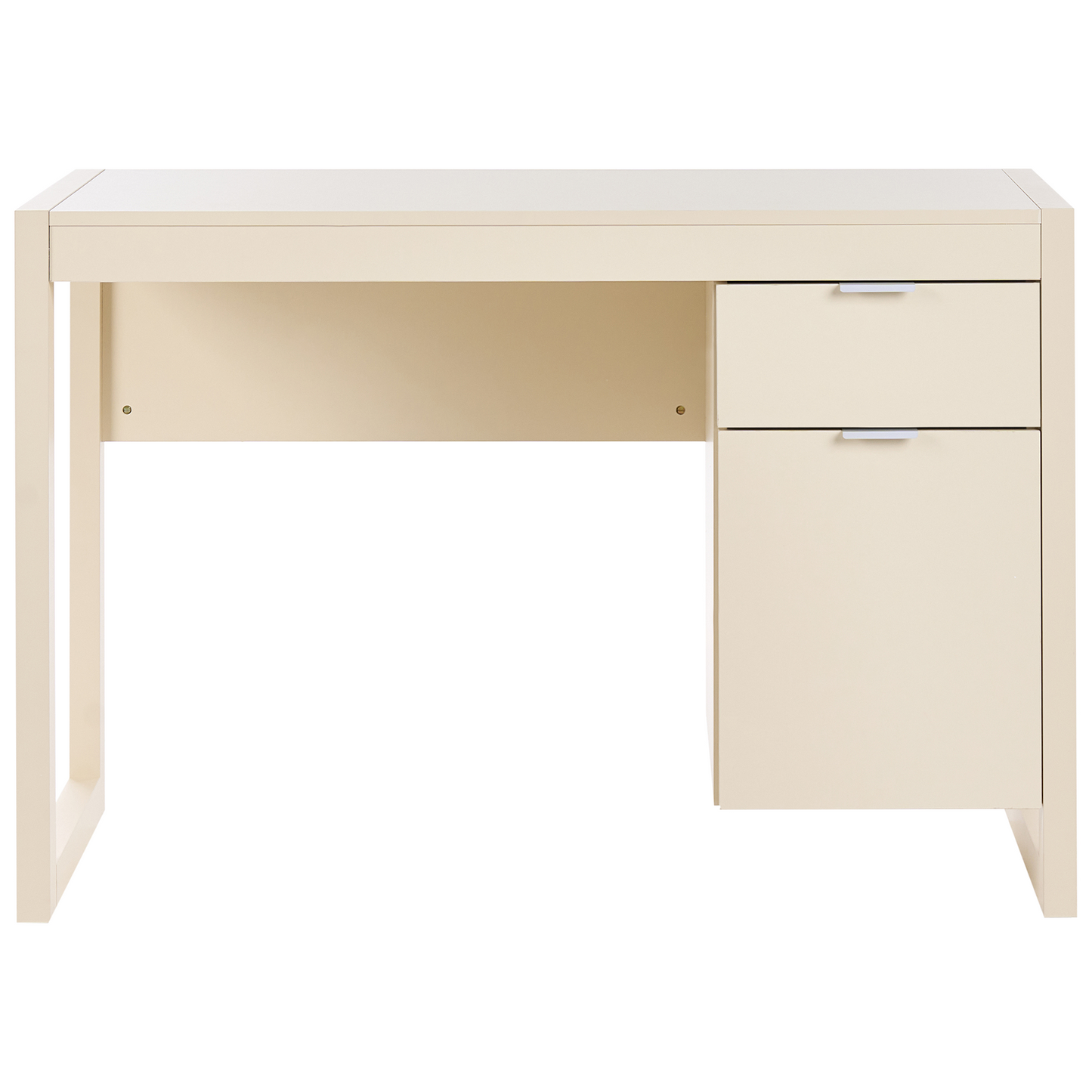 Home Scandinavian Desk With Drawer Storage Beige Wood 110 x 50cm Modern Minimalist Office