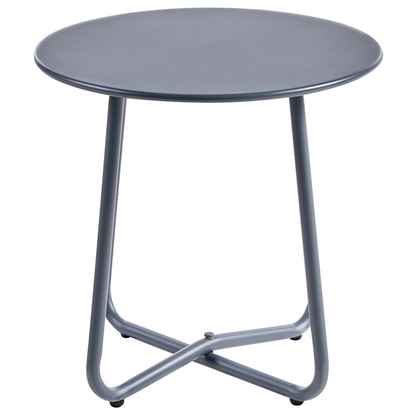 Lounge Set Dark Grey Steel Frames 2 Seater Chairs And Table