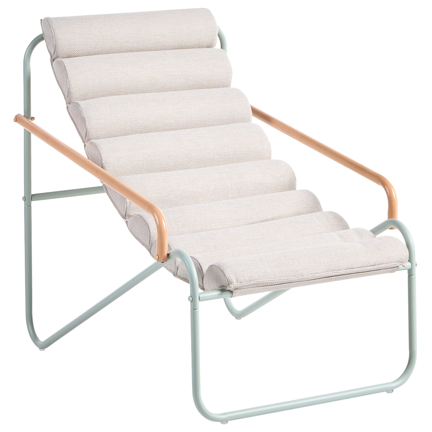 Outdoor 2 Seater Lounge Set Green Steel Frame Sling Chairs