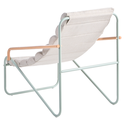 Outdoor 2 Seater Lounge Set Green Steel Frame Sling Chairs