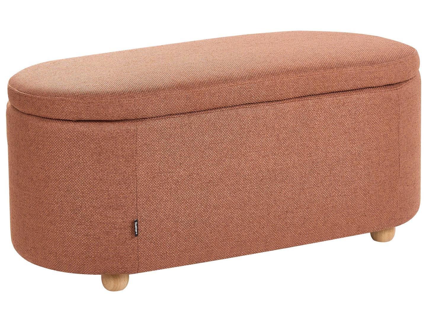 Golden Brown Fabric Storage Bench With Underseat Storage