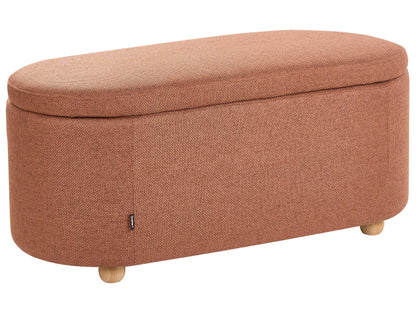 Golden Brown Fabric Storage Bench With Underseat Storage
