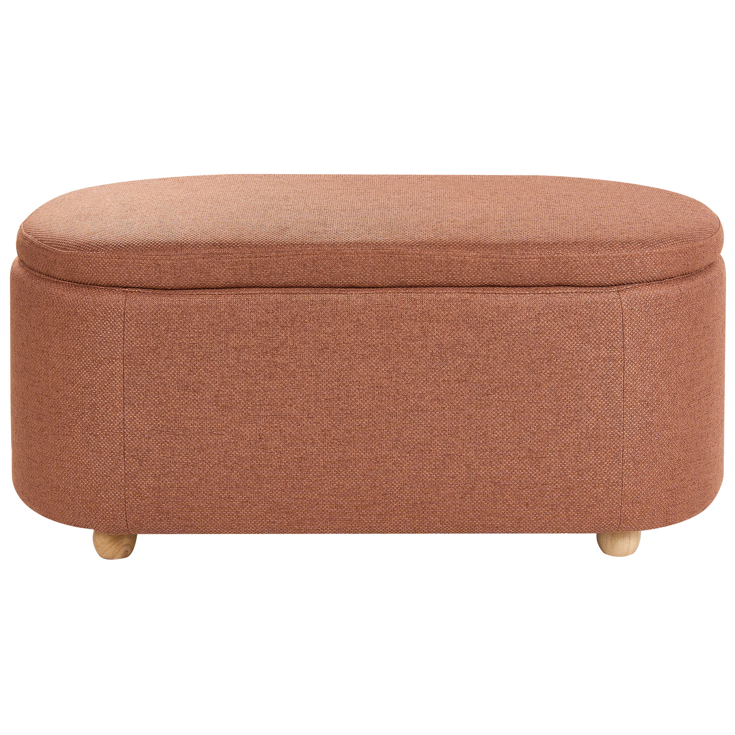Golden Brown Fabric Storage Bench With Underseat Storage