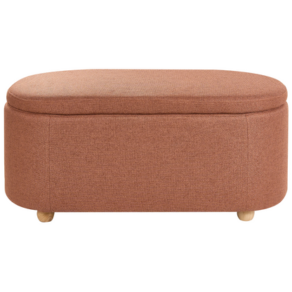 Golden Brown Fabric Storage Bench With Underseat Storage