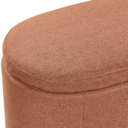 Golden Brown Fabric Storage Bench With Underseat Storage