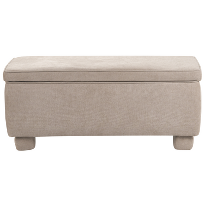 Storage Bench Beige Fabric Upholstery With Lift Top