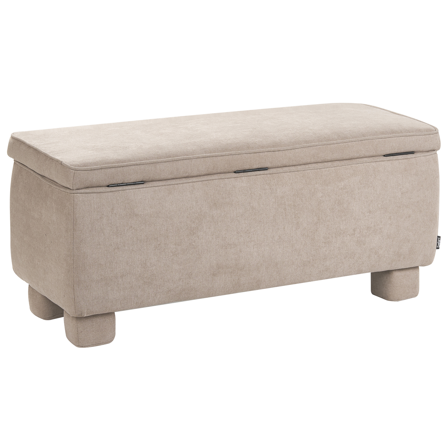 Storage Bench Beige Fabric Upholstery With Lift Top