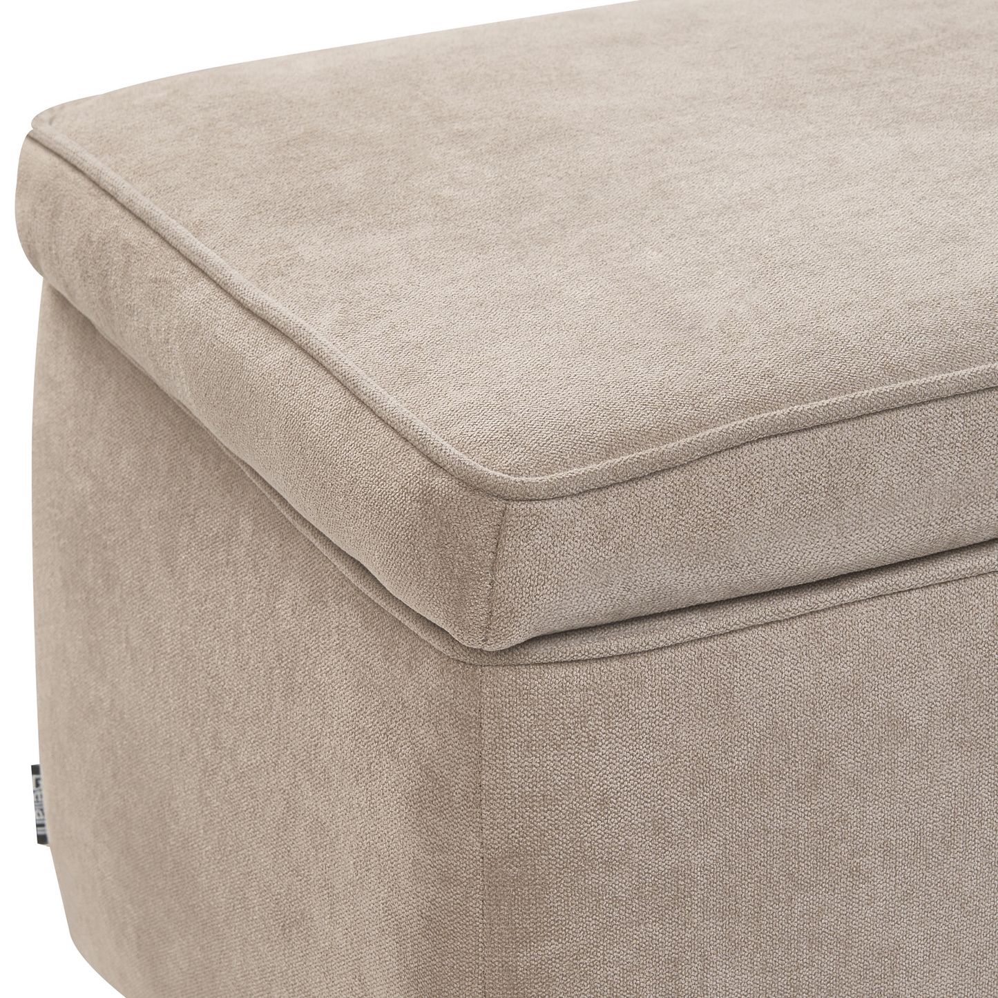 Storage Bench Beige Fabric Upholstery With Lift Top