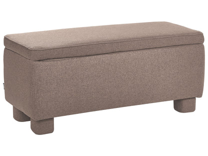 Taupe Storage Bench With Lift Up Top And Wooden Legs