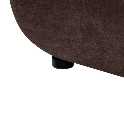 Ottoman Dark Brown Fabric Footstool Mid Century Modern