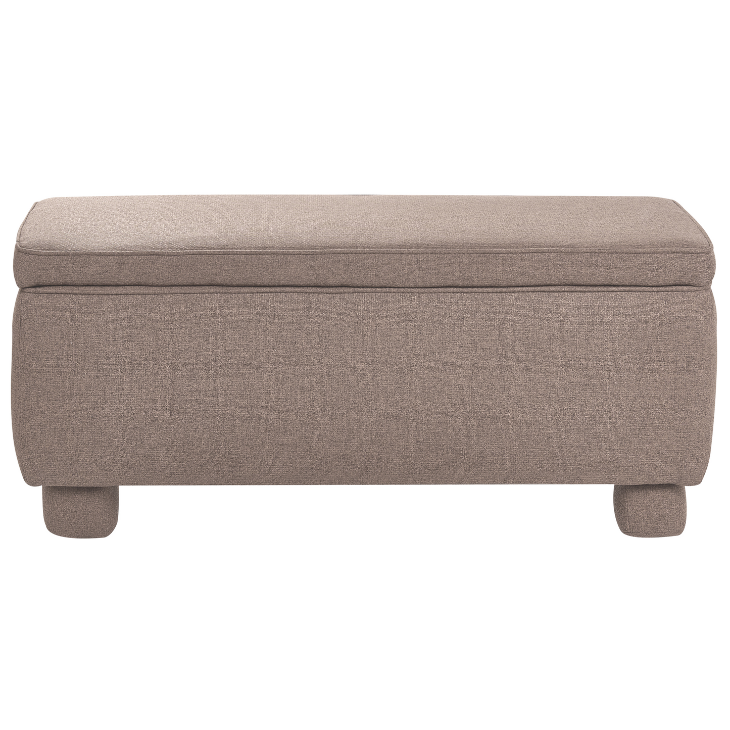 Taupe Storage Bench With Lift Up Top And Wooden Legs