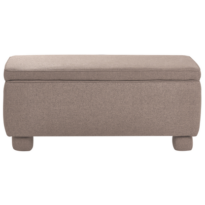Taupe Storage Bench With Lift Up Top And Wooden Legs