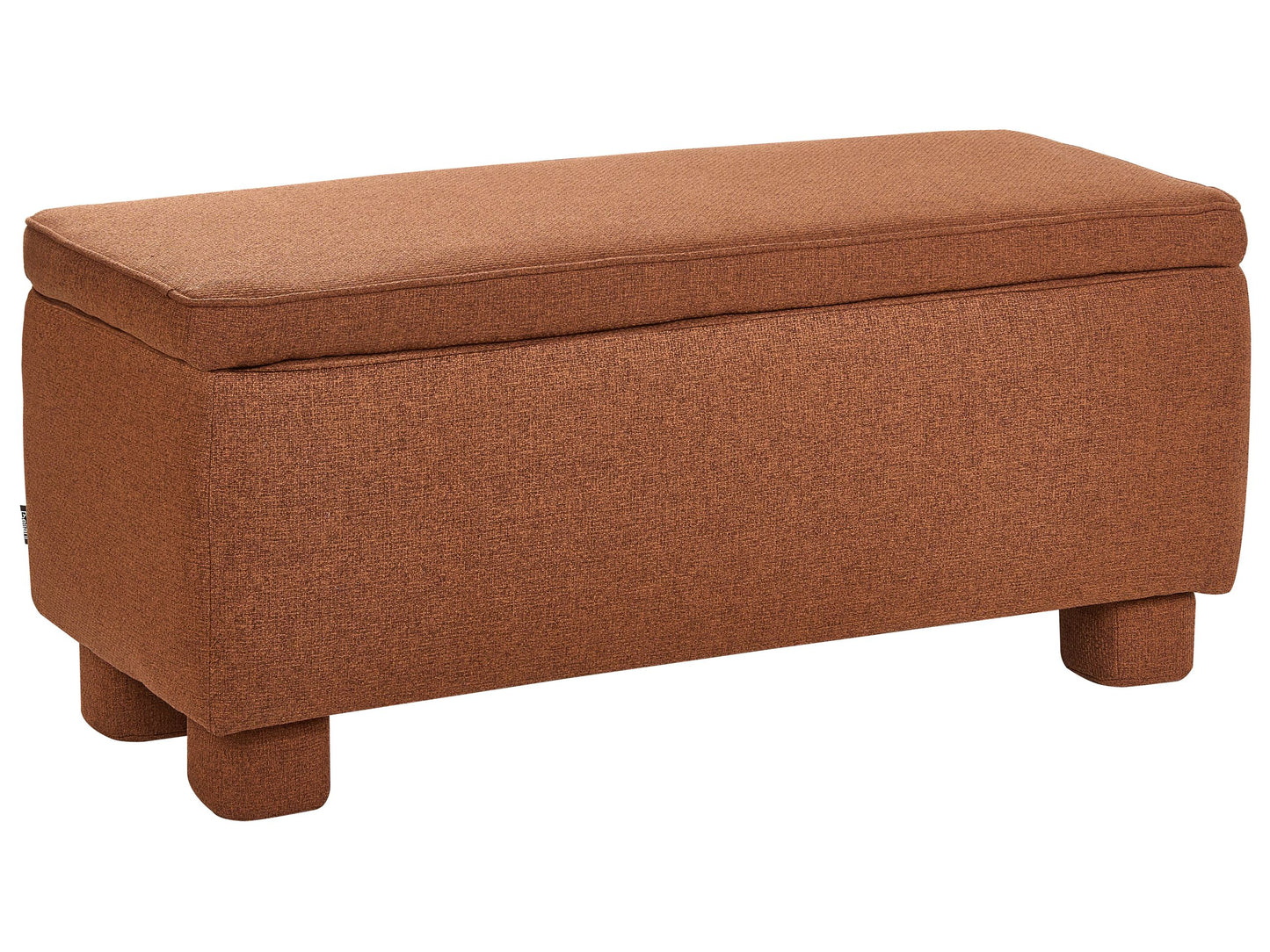 Storage Bench Lift Up Top Golden Brown Fabric Wooden Legs